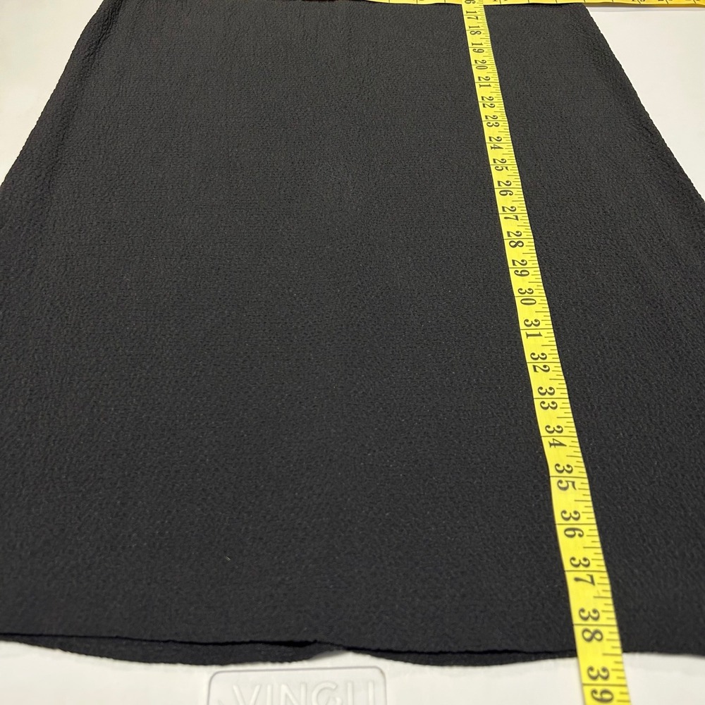 Vintage Morgan & Co Women Midi Shift Dress Sz 12 Black Minimalist Classic Modest - Picture 7 of 8